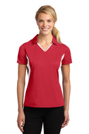 Sport-Tek ®  Women's Side Blocked Micropique Sport-Wick ®  Polo. LST655 - True Red/ White