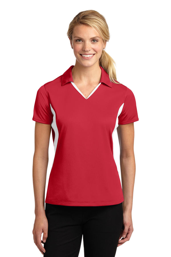 Sport-Tek ®  Women's Side Blocked Micropique Sport-Wick ®  Polo. LST655 - True Red/ White