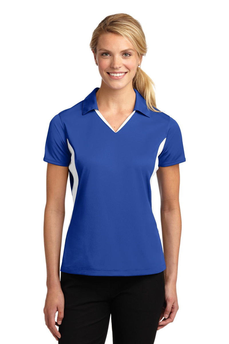 Sport-Tek ®  Women's Side Blocked Micropique Sport-Wick ®  Polo. LST655 - True Royal/ White
