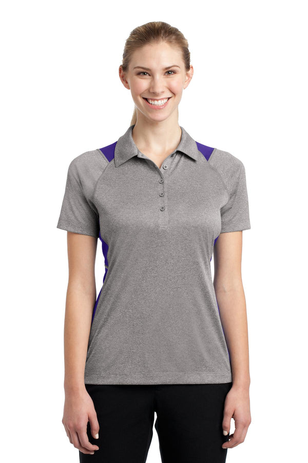 Sport-Tek ®  Women's Heather Colorblock Contender   Polo. LST665 - Vintage Heather/ Purple
