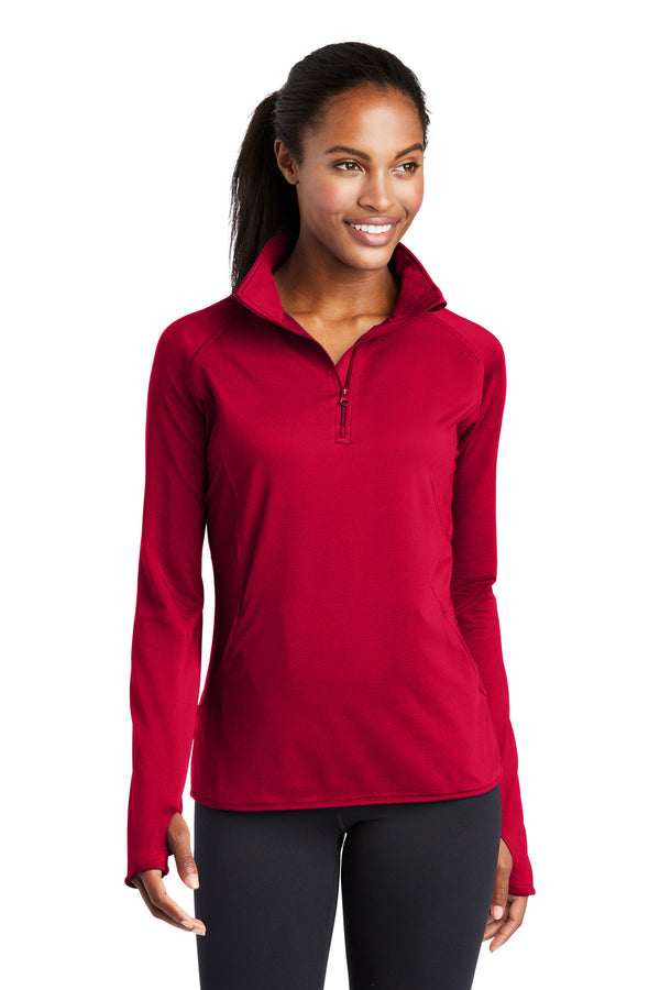 Sport-Tek ®  Women's Sport-Wick ®  Stretch 1/4-Zip Pullover. LST850 - Deep Red