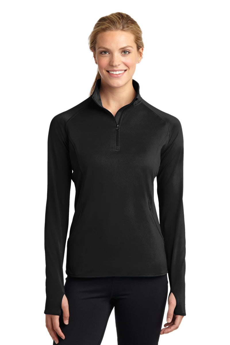 Sport-Tek ®  Women's Sport-Wick ®  Stretch 1/4-Zip Pullover. LST850 - Black