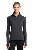 Sport-Tek ®  Women's Sport-Wick ®  Stretch 1/4-Zip Pullover. LST850 - Charcoal Grey