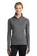 Sport-Tek ®  Women's Sport-Wick ®  Stretch 1/4-Zip Pullover. LST850 - Charcoal Grey Heather