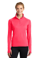 Sport-Tek ®  Women's Sport-Wick ®  Stretch 1/4-Zip Pullover. LST850 - Hot Coral