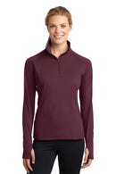Sport-Tek ®  Women's Sport-Wick ®  Stretch 1/4-Zip Pullover. LST850 - Maroon