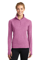 Sport-Tek ®  Women's Sport-Wick ®  Stretch 1/4-Zip Pullover. LST850 - Pink Rush Heather