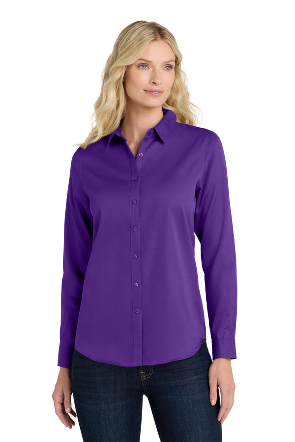 Port Authority ®  Women's Long Sleeve SuperPro React  Twill Shirt. LW808 - Purple