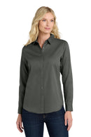 Port Authority ®  Women's Long Sleeve SuperPro React  Twill Shirt. LW808 - Storm Grey