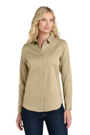 Port Authority ®  Women's Long Sleeve SuperPro React  Twill Shirt. LW808 - Wheat