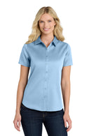 Port Authority ®  Women's Short Sleeve SuperPro React  Twill Shirt. LW809 - Cloud Blue
