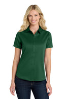 Port Authority ®  Women's Short Sleeve SuperPro React  Twill Shirt. LW809 - Dark Green