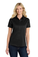 Port Authority ®  Women's Short Sleeve SuperPro React  Twill Shirt. LW809 - Deep Black
