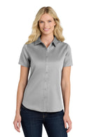 Port Authority ®  Women's Short Sleeve SuperPro React  Twill Shirt. LW809 - Gusty Grey