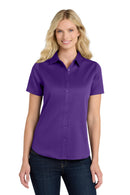 Port Authority ®  Women's Short Sleeve SuperPro React  Twill Shirt. LW809 - Purple