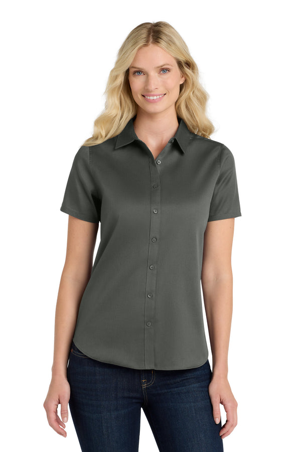 Port Authority ®  Women's Short Sleeve SuperPro React  Twill Shirt. LW809 - Storm Grey