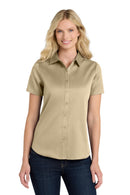 Port Authority ®  Women's Short Sleeve SuperPro React  Twill Shirt. LW809 - Wheat