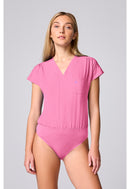 Med Couture One Pocket Bodysuit. Item MC00017 in MC AMP Collection. Live Chat for Bulk Discounts.