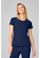 Med Couture Four Pocket Round Neck Top. Item MC00027 in MC AMP Collection. Live Chat for Bulk Discounts.