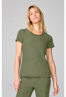 Med Couture Four Pocket Round Neck Top. Item MC00027 in MC AMP Collection. Live Chat for Bulk Discounts.