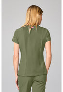 Med Couture Four Pocket Round Neck Top. Item MC00027 in MC AMP Collection. Live Chat for Bulk Discounts.
