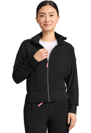Med Couture Women's Cropped Warm Up Jacket. Item MC303 in MC AMP Collection. Live Chat for Bulk Discounts.