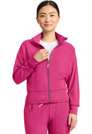 Med Couture Women's Cropped Warm Up Jacket. Item MC303 in MC AMP Collection. Live Chat for Bulk Discounts.