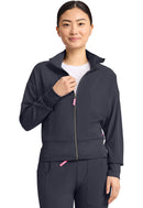 Med Couture Women's Cropped Warm Up Jacket. Item MC303 in MC AMP Collection. Live Chat for Bulk Discounts.