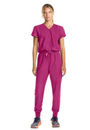 Med Couture Women's Zip Front Jumpsuit. Item MC510 in MC INSIGHT Collection. Live Chat for Bulk Discounts.
