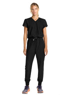 Med Couture Women's Zip Front Jumpsuit. Item MC510 in MC INSIGHT Collection. Live Chat for Bulk Discounts.