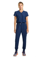 Med Couture Women's Zip Front Jumpsuit. Item MC510 in MC INSIGHT Collection. Live Chat for Bulk Discounts.