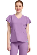 Med Couture Women's 2-Pocket Flutter Sleeve V-Neck. Item MC611 in MC INSIGHT Collection. Live Chat for Bulk Discounts.