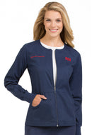 Med Couture Zip Front Warm Up. Item MC6160NY in PL MC NYP Collection. Live Chat for Bulk Discounts.