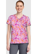 Med Couture Print V-Neck Top. Item MC632 in MC PRINTS Collection. Live Chat for Bulk Discounts.