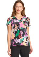 Med Couture Print V-Neck Top. Item MC632 in MC PRINTS Collection. Live Chat for Bulk Discounts.