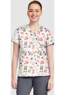 Med Couture Print V-Neck Top. Item MC632 in MC PRINTS Collection. Live Chat for Bulk Discounts.