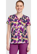 Med Couture Print V-Neck Top. Item MC632 in MC PRINTS Collection. Live Chat for Bulk Discounts.