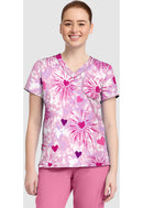 Med Couture Print V-Neck Top. Item MC632 in MC PRINTS Collection. Live Chat for Bulk Discounts.