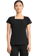 Med Couture Women's 3-Pocket Square Neck Top. Item MC704 in MC AMP Collection. Live Chat for Bulk Discounts.