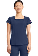 Med Couture Women's 3-Pocket Square Neck Top. Item MC704 in MC AMP Collection. Live Chat for Bulk Discounts.