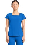 Med Couture Women's 3-Pocket Square Neck Top. Item MC704 in MC AMP Collection. Live Chat for Bulk Discounts.
