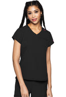 Med Couture Quarter Zip V-Neck Tuckable Top. Item MC705 in MC AMP Collection. Live Chat for Bulk Discounts.