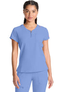 Med Couture Quarter Zip V-Neck Tuckable Top. Item MC705 in MC AMP Collection. Live Chat for Bulk Discounts.