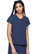 Med Couture Quarter Zip V-Neck Tuckable Top. Item MC705 in MC AMP Collection. Live Chat for Bulk Discounts.