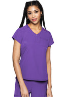 Med Couture Quarter Zip V-Neck Tuckable Top. Item MC705 in MC AMP Collection. Live Chat for Bulk Discounts.