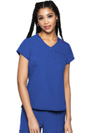 Med Couture Quarter Zip V-Neck Tuckable Top. Item MC705 in MC AMP Collection. Live Chat for Bulk Discounts.