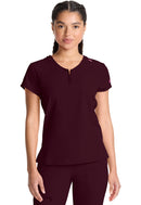 Med Couture Quarter Zip V-Neck Tuckable Top. Item MC705 in MC AMP Collection. Live Chat for Bulk Discounts.