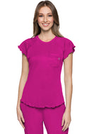 Med Couture Knit Lettuce-Edged Top. Item MC706 in MC LAYERS Collection. Live Chat for Bulk Discounts.