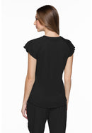 Med Couture Knit Lettuce-Edged Top. Item MC706 in MC LAYERS Collection. Live Chat for Bulk Discounts.