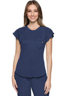 Med Couture Knit Lettuce-Edged Top. Item MC706 in MC LAYERS Collection. Live Chat for Bulk Discounts.